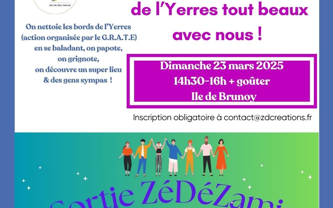 Sortie  » ZéDézamis » ramassage déchets bords d’yerres